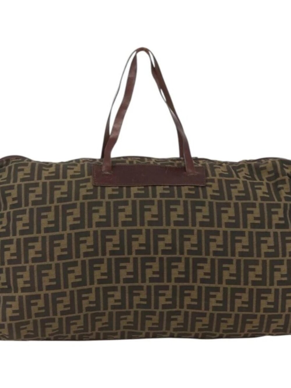 FENDI Zucca Canvas Boston Bag Brown Black Auth bs33227 - Picture 3 of 14
